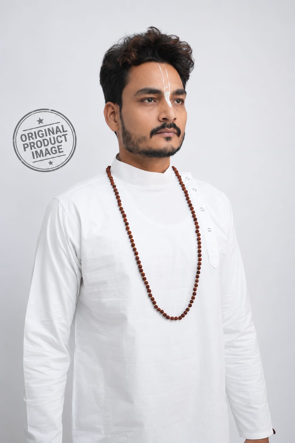 White Cotton Kurta Front Designer